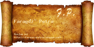 Faragó Petra névjegykártya