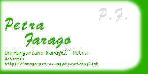 petra farago business card